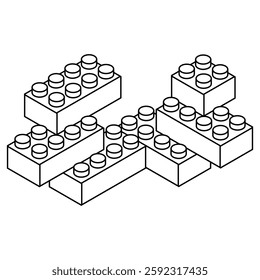 vector illustration forming a lego stacking toy logo icon 03