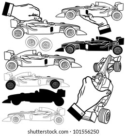 Vector illustration of formula 1.