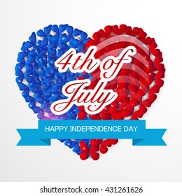 Vector illustration of Forth of July USA Independence Day.
