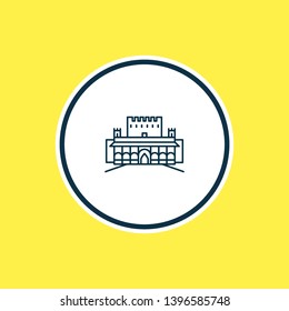 Vector illustration of fortress icon line. Beautiful world landmarks element also can be used as alhambra icon element.