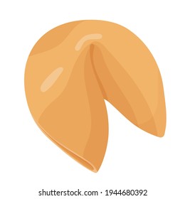 Ilustración vectorial de la galleta de la fortuna. Aislado sobre fondo blanco. La comida, el postre, el tema de la buena fortuna.