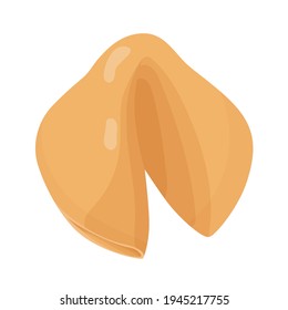 Ilustración vectorial de la galleta de la fortuna. Aislado sobre fondo blanco. La comida, el postre, el tema de la buena fortuna.