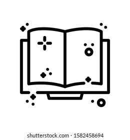 Vector illustration of a fortune teller icon. Divination book on a white background. pixel perfect at 64x64 pixels. outline style