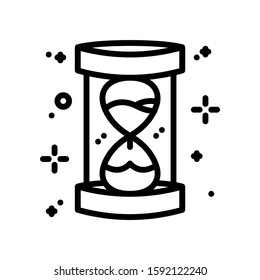 Vector illustration of a fortune teller icon. hourglass on a white background. pixel perfect at 64x64 pixels. outline style