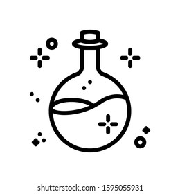 Vector illustration of a fortune teller icon. herb bottle with a white background. pixel perfect at 64x64 pixels. outline style