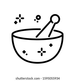 Vector illustration of a fortune teller icon. bowl of a fortune teller with a white background. pixel perfect at 64x64 pixels. outline style