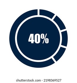 vector illustration of forty percent graph related icon growth with glyph color. Perfect as symbols, templates, presentation elements and more