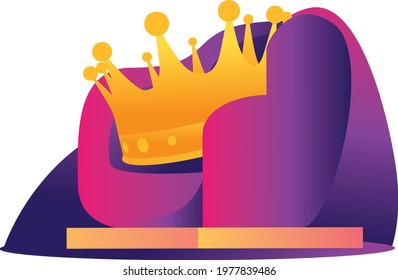 Vector illustration fot web banner or landing page. For the king of business. Trade symbol business development