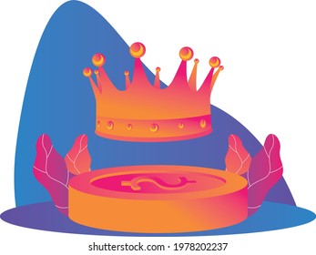 Vector illustration fot web banner or landing page. The king of coins. World reserve currencies concept. Flat style vector illustration clipart.