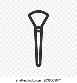 Vector illustration of foundation brush icon in dark color and transparent background(png).