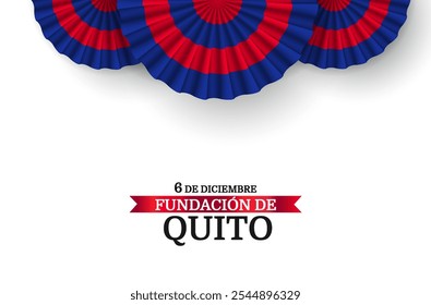 Ilustração vetorial da Fundação de Quito. Banner da celebração. Cockade.
