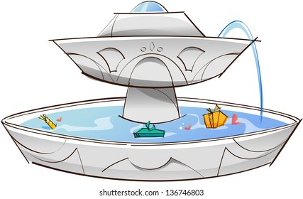 Vector illustration of a fountain