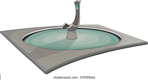 Vector - illustration of a fountain on a white background