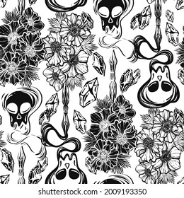 Vector illustration. Fountain pen hand, write in ink. Handmade,  light  background, seamless pattern