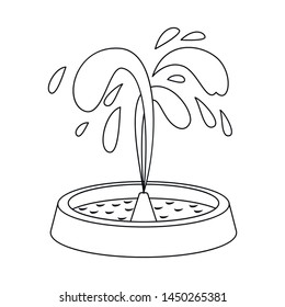 Vector illustration of fountain and water sign. Collection of fountain and sculpture vector icon for stock.