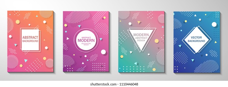  Vector illustration of four abstract backgrounds