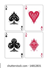 Vector illustration of four aces