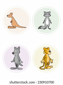 Vector illustration of four animals set