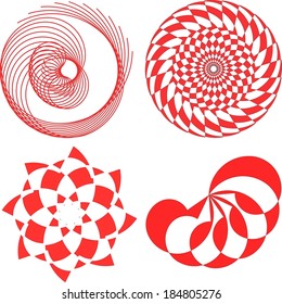 Vector illustration of four beautiful decorative patterns.
