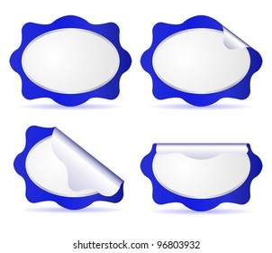 Vector illustration of four blue labels in four stages