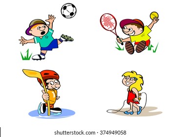 Cartoon Kids Character On Playground Stock Vector (Royalty Free ...