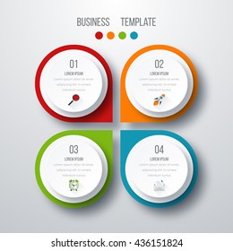 Vector Illustration Of Four Circles Infographics Options