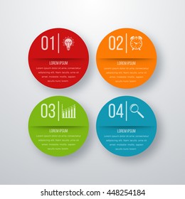 Vector illustration of four circles infographics options