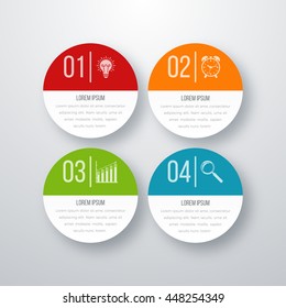 Vector illustration of four circles infographics options