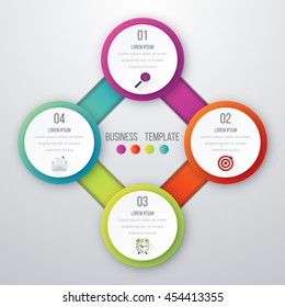 Vector illustration of four circles infographics options
