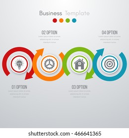 Vector illustration of four circles infographics options