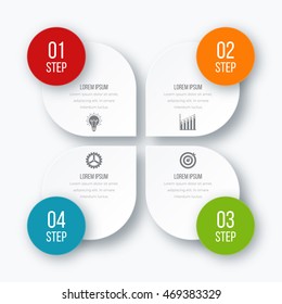 Vector illustration of four circles infographics options
