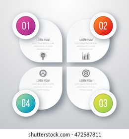 Vector illustration of four circles infographics options