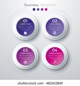 Vector illustration of four circles infographics options
