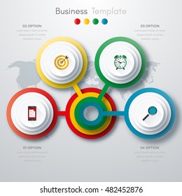 Vector illustration of four circles infographics options