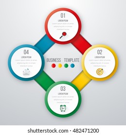 Vector illustration of four circles infographics options