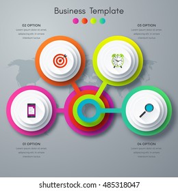 Vector illustration of four circles infographics options