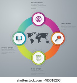 Vector illustration of four circles infographics options