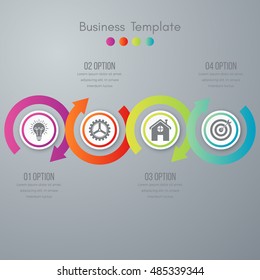Vector illustration of four circles infographics options