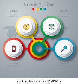 Vector illustration of four circles infographics options