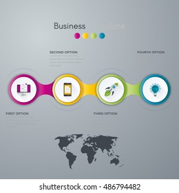 Vector illustration of four circles infographics options