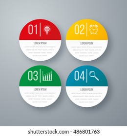 Vector illustration of four circles infographics options