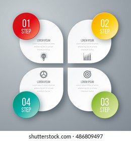 Vector illustration of four circles infographics options