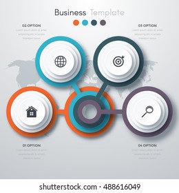 Vector illustration of four circles infographics options