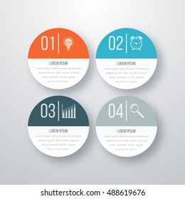 Vector illustration of four circles infographics options