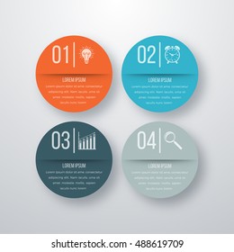 Vector illustration of four circles infographics options