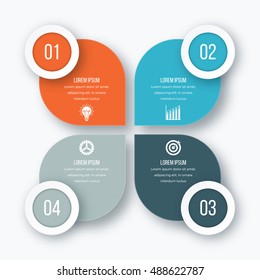 Vector illustration of four circles infographics options