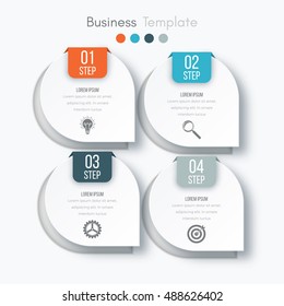 Vector illustration of four circles infographics options