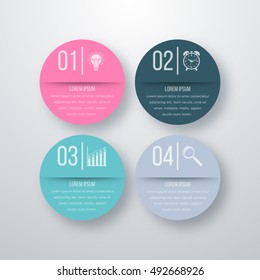 Vector illustration of four circles infographics options
