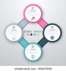 Vector illustration of four circles infographics options