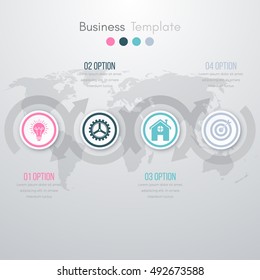 Vector illustration of four circles infographics options